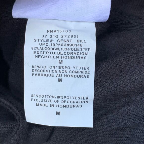 NWT Vintage Champion Sweatshirt Hoodie Reverse Weave Black blank Heavy M - Picture 3 of 4